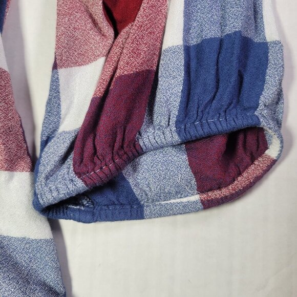 Lane Bryant Women Red/Blue/White  Plaid Rayon Long Sleeve Tunic Top Size 20 - Picture 8 of 8